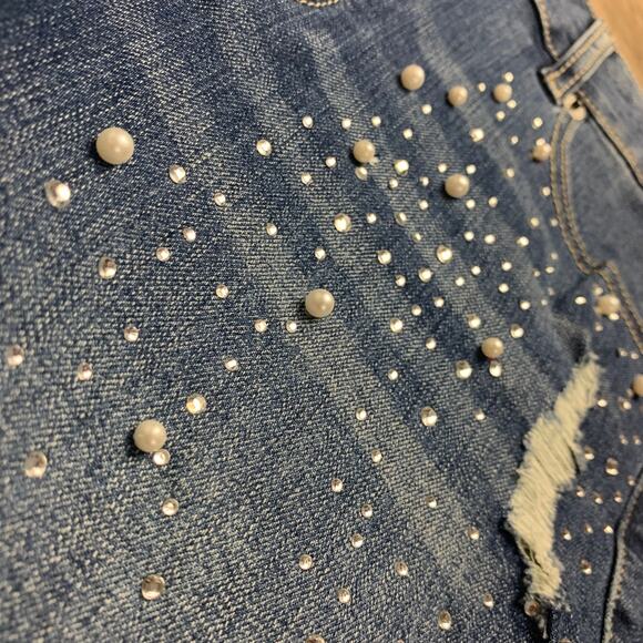 Maurices Pearl Jeweled Bling Shorts - Picture 2 of 7